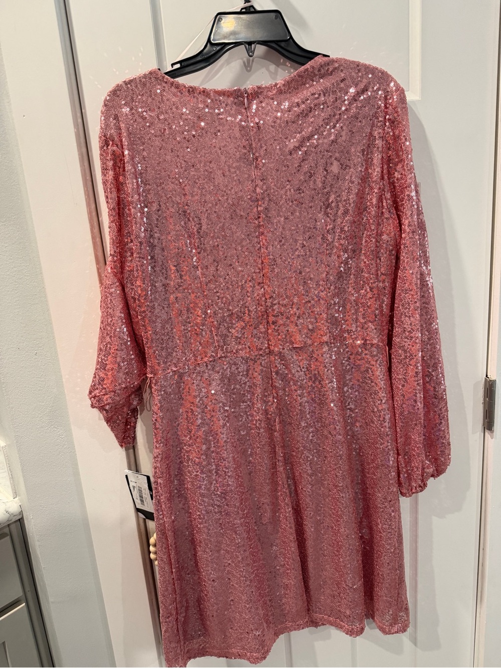 Maison Tara Rose Pink Sequin Formal Dress